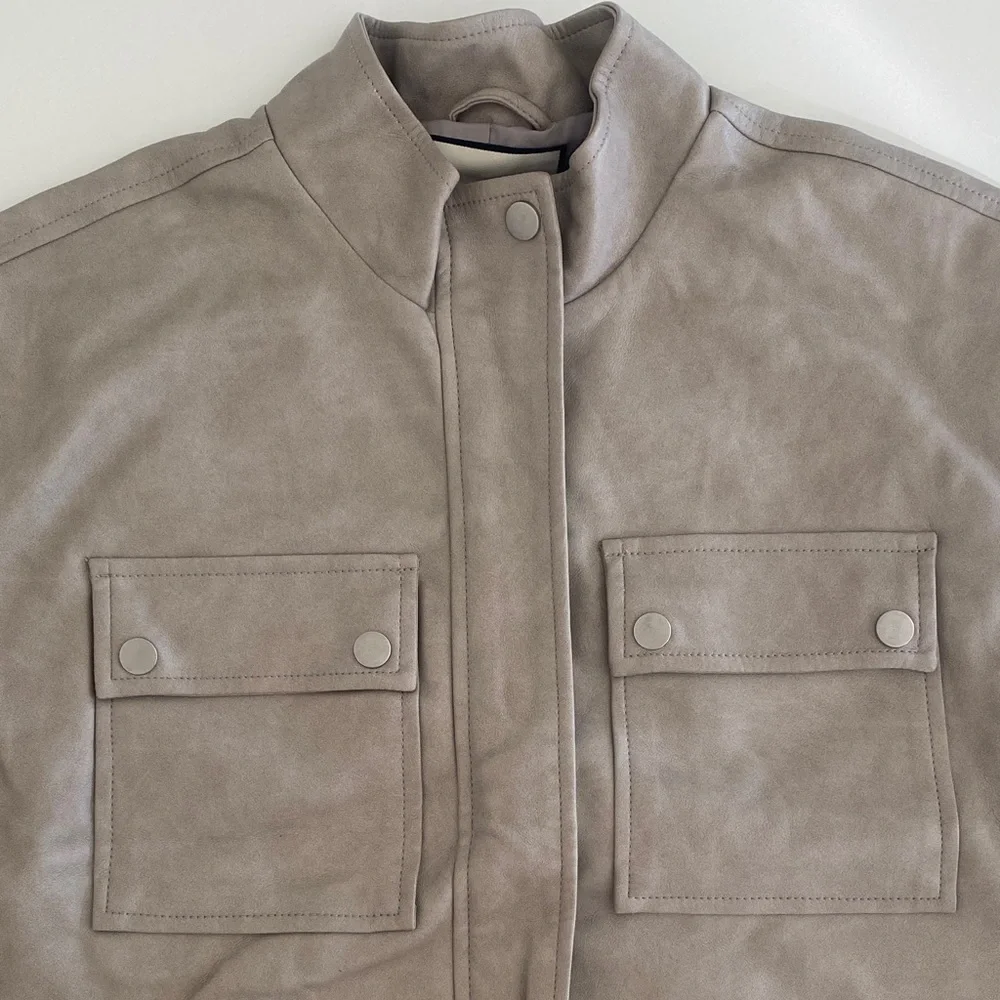 Women’s Grey Faux Leather Vest - Picture 3 of 4